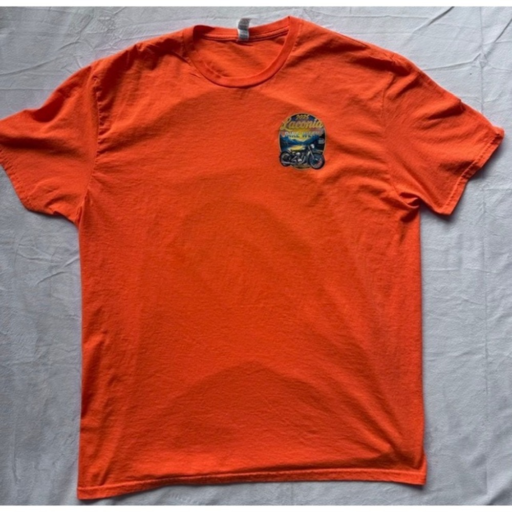 Jerzees Laconia Bike Week 2025 New Hampshire Motorcycle Graphic T-Shirt XL